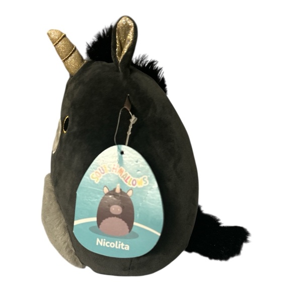 Nicolita Black Unicorn Squishmallow 8” Plush HTF RARE BNWT - Picture 6 of 6